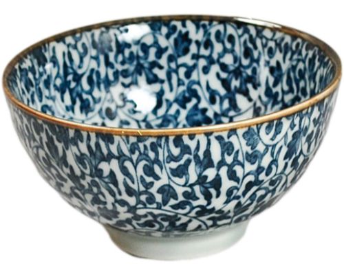 Rice Bowl Blue Vine 4.25"