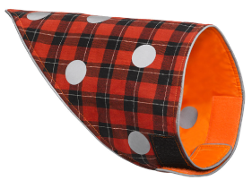Pet Accessory - Mudd and Wyeth Orange/Plaid Safety Bandana for Dog X-Small