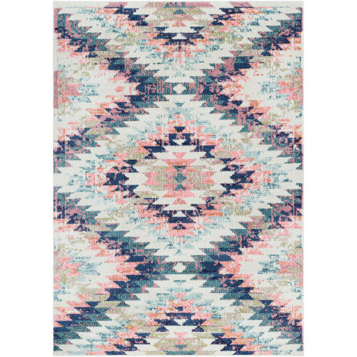 Anika 5'3" X 7'3" Rug Teal and Bright Pink