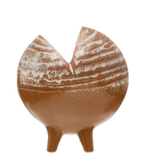 Vase Stoneware Footed Pod Sienna 6.25" High