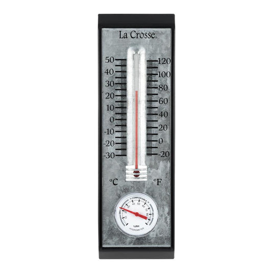 Bi-Metal Thermometer with Hygrometer 10 in