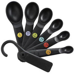 Measuring Set Black Spoons 7 Size Set