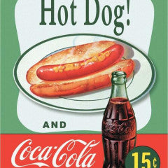 Tin Sign - Hot Dog and Coca-Cola