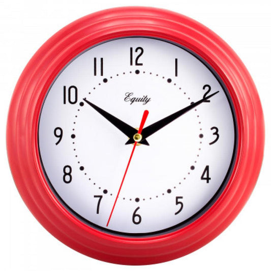 Wall Clock Analog Equity 8 inch - Red