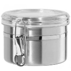 Food Storage - Canister Stainless Steel with Clamp 3.5"H 26oz