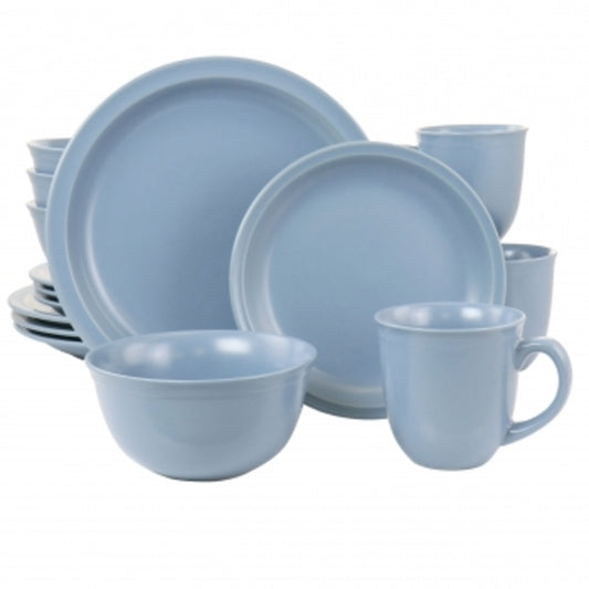 Siam Stoneware Dinnerware 16 Piece Set in Blue