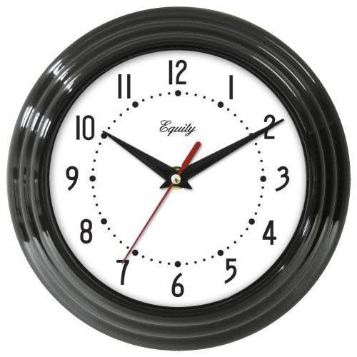 Wall Clock Analog Equity 8” Face-white Frame-black