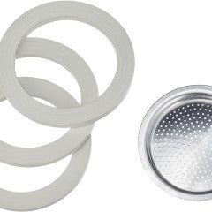 Bialetti 3 Gasket + 1 Filter for 6 Cups