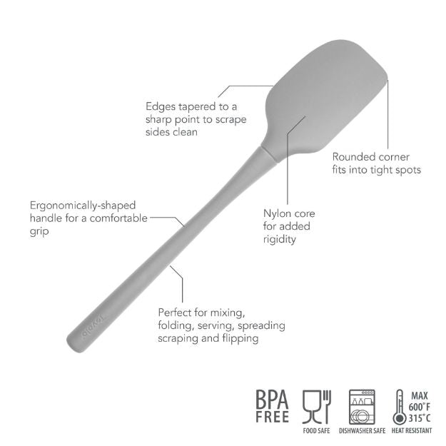 Cooking Utensil - All Silicone Spatula Oyster Gray