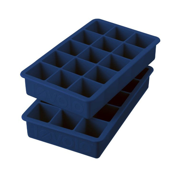 Ice Cube Tray - Silicone 15-Pocket Pack of 2 Indigo