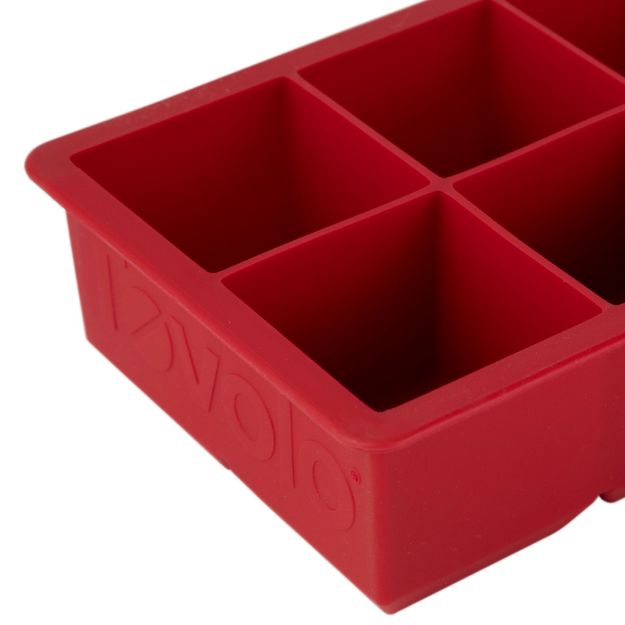 Ice Cube Tray - Silicone 6-Pocket King Sized Red