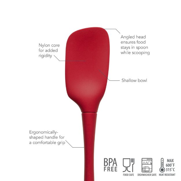 Cooking Utensil - All Silicone Spoonula Cayenne