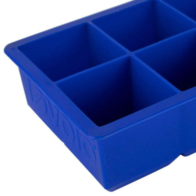 Ice Cube Tray - Silicone 6-Pocket King Sized Stratus Blue