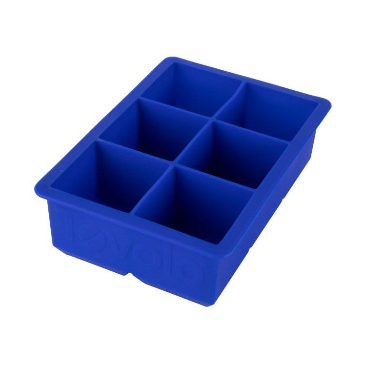 Ice Cube Tray - Silicone 6-Pocket King Sized Stratus Blue