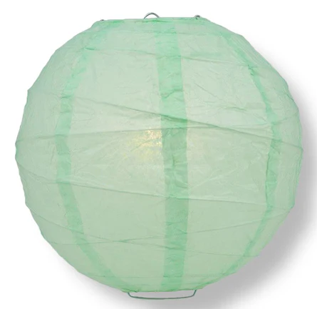 Paper Lantern Irregular Ribbed 16" Color Cool Mint ( Robin's Egg )