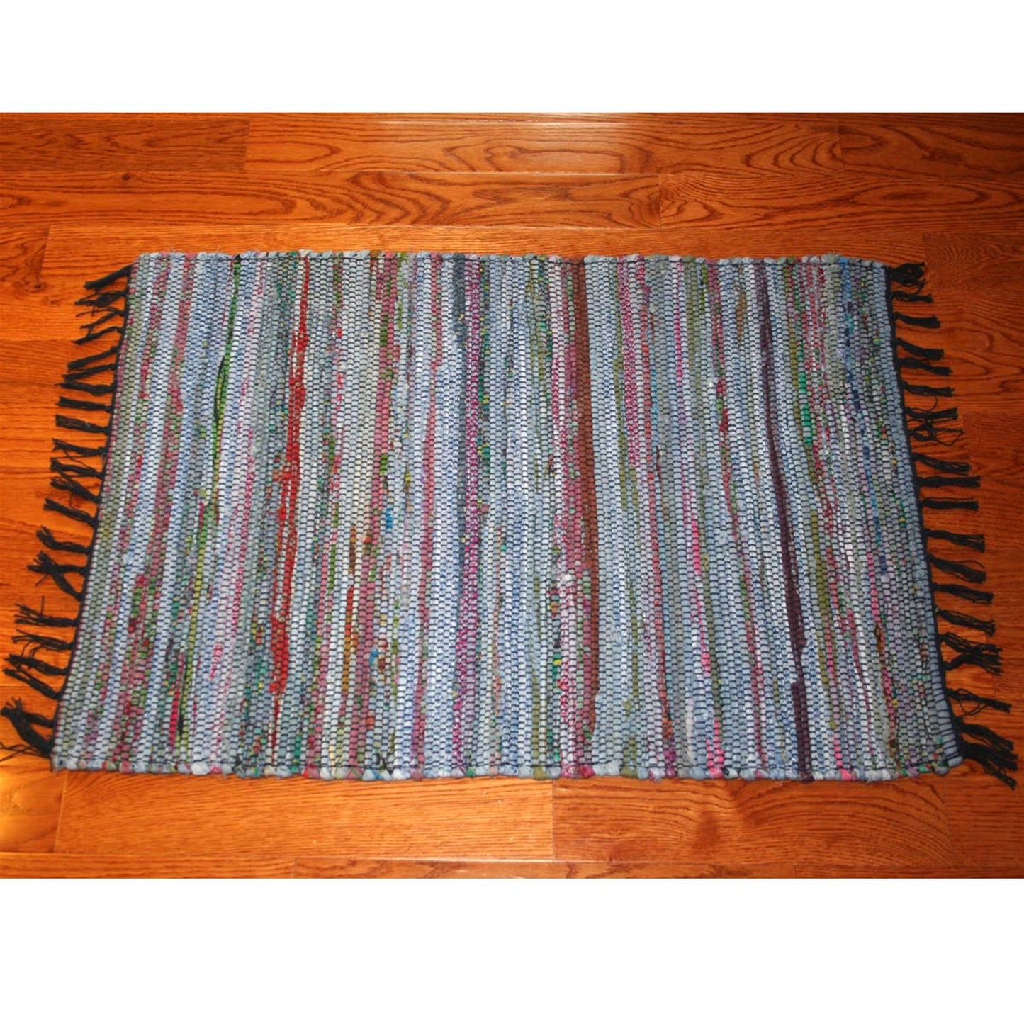 Rag Rug Overdyed Cotton Blue 4'x6