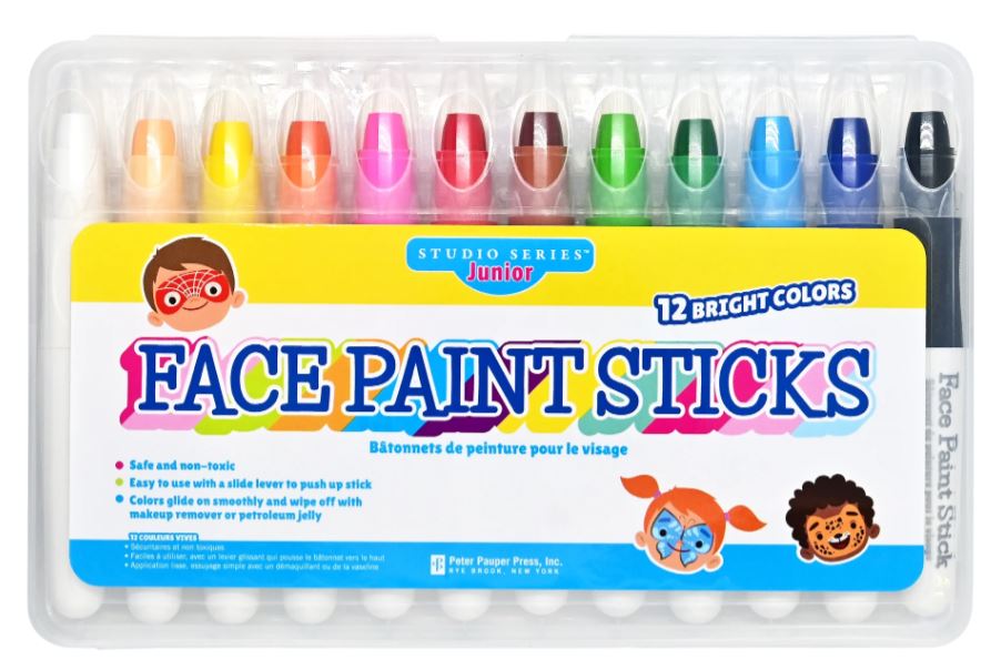Junior Face Painting Sticks 12 Bright Colors
