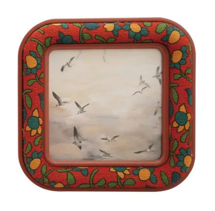 Frame Cotton Embroidered Floral Pattern