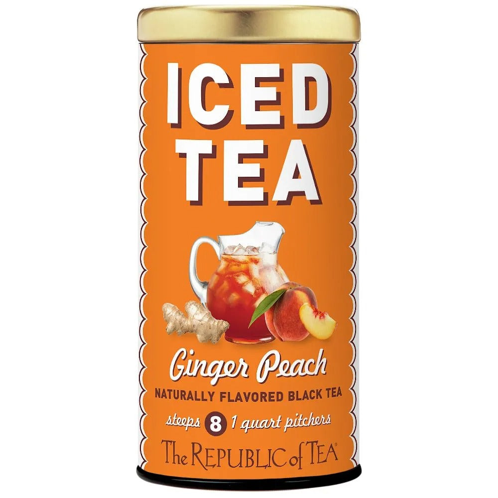 Iced Tea Tin - Ginger Peach Black Tea 8 Lg Pouches