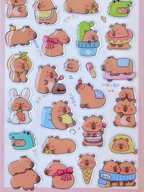 Stickers Puffy Capybara Babyhood