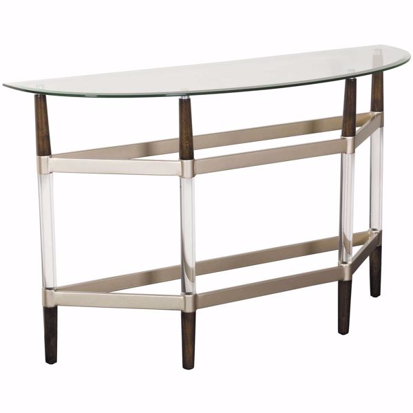 Michigan Ave Console Sofa Table Glass Metal Licorice Wood Finish