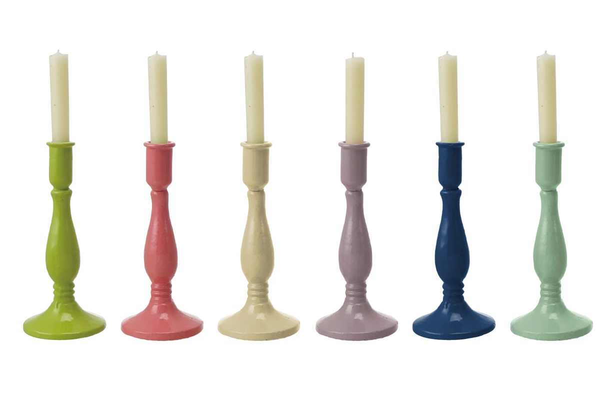 Taper Holder 6 Colors (Sold Individually) 5.25"h - Holds 1/2"d Candle