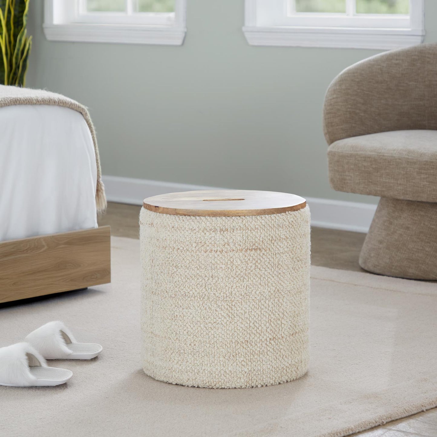 Tahoe 17" Contemporary Wood Storage Ottoman