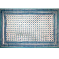 Tapestry Single Size Tile Print White Background Blue