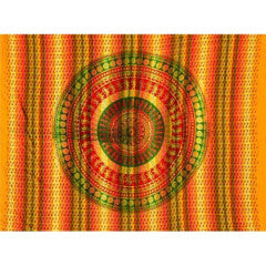 Tapestry Full Size Overprint Madras Circle Bagru Yellow