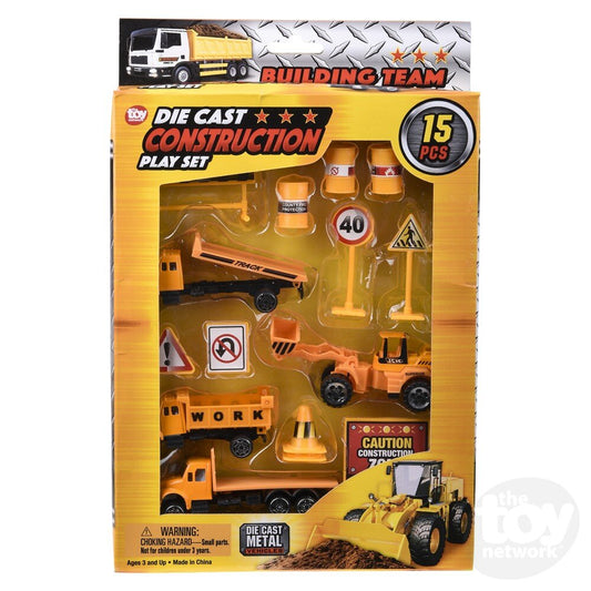 Diecast Play Set Construction 15 Piece