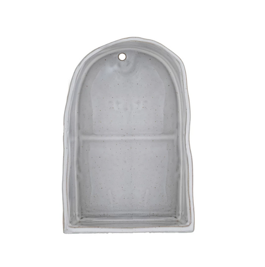 Wall Shelf Stoneware Reactive Glaze White (Each One Will Vary)