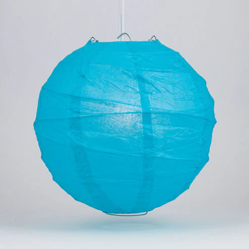 Paper Lantern Irregular Ribbed 16" Color Turquoise