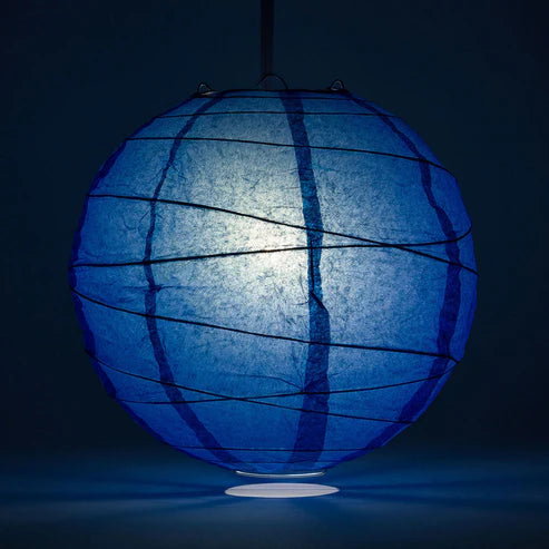 Paper Lantern Irregular Ribbed 16" Color Dark Blue
