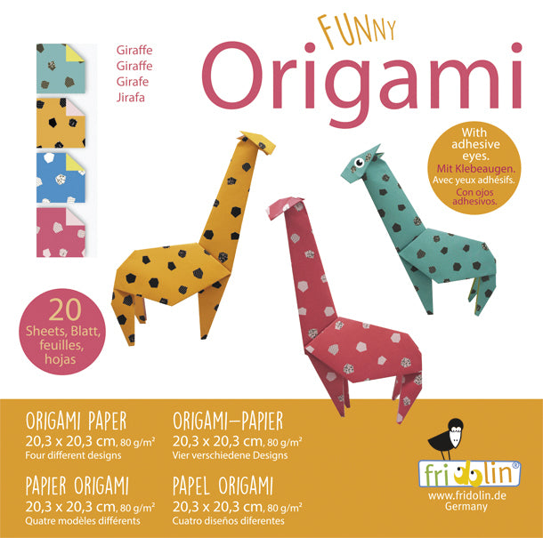 Funny Origami 20cm x 20cm Giraffes