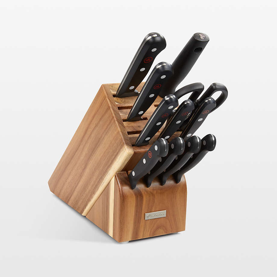 Gourmet 12pc Knife Block Set 15-Slot Acacia