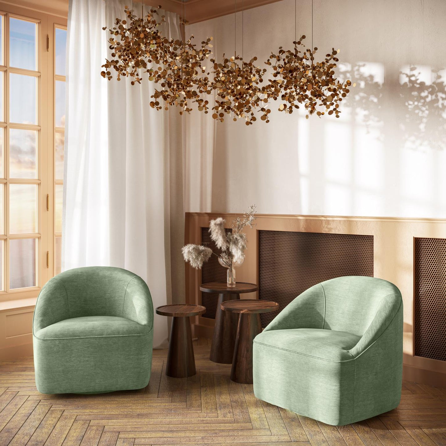 Lulu Swivel Accent Chair Forest