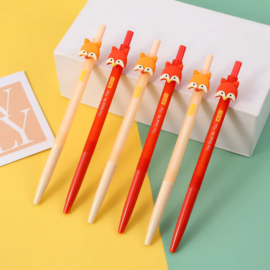 Gel Pen Fox Retractable (Sold Individually)