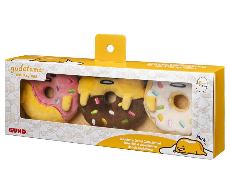 Plush Sanrio Gudetama Donut Collector's Set of 3