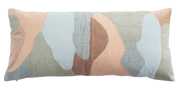 Pillow Cotton Blend Patchwork 36" x 16"