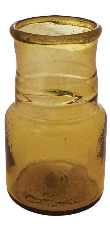 Vase Glass Hand Blown Amber