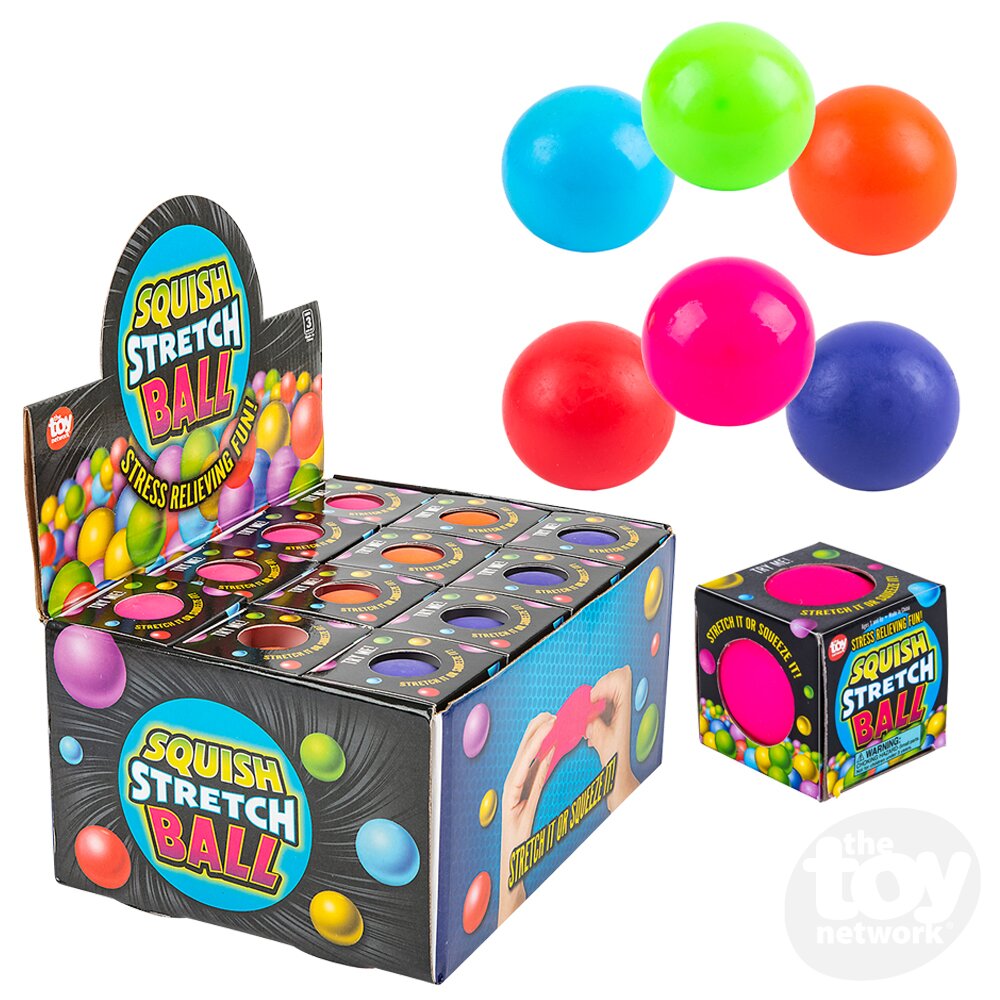 Squish Stretch Gummi Ball Assorted Colors 2.5" (Sold Individually)