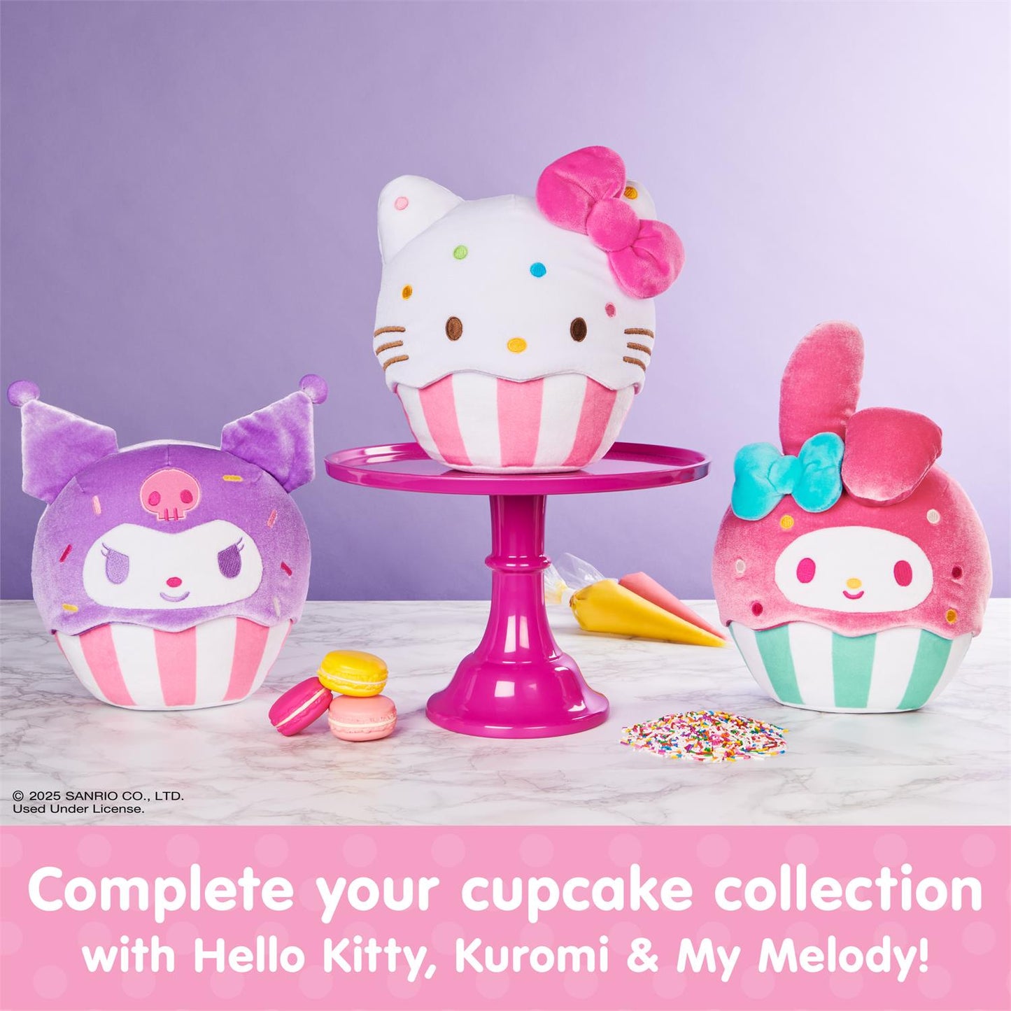 Plush Sanrio Hello Kitty My Melody Cupcake 8"