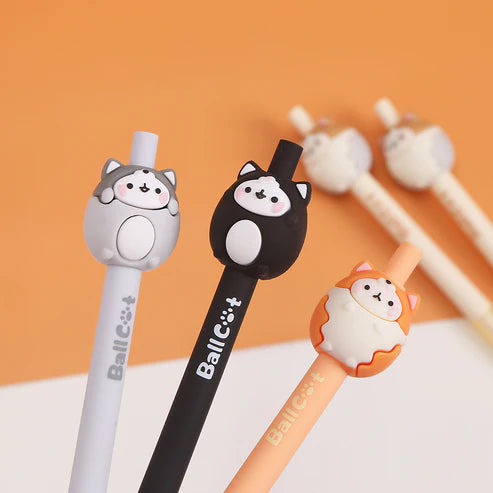 Gel Pen Retractable Click Ball Cat (Sold Individually)