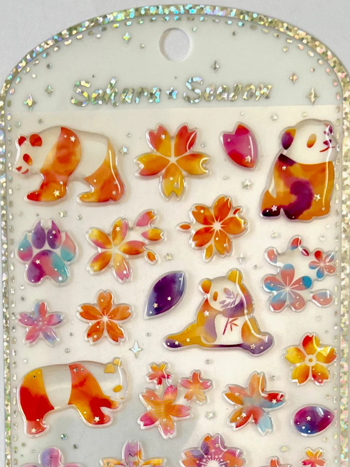 Stickers Sakura Panda Rainbow Flower
