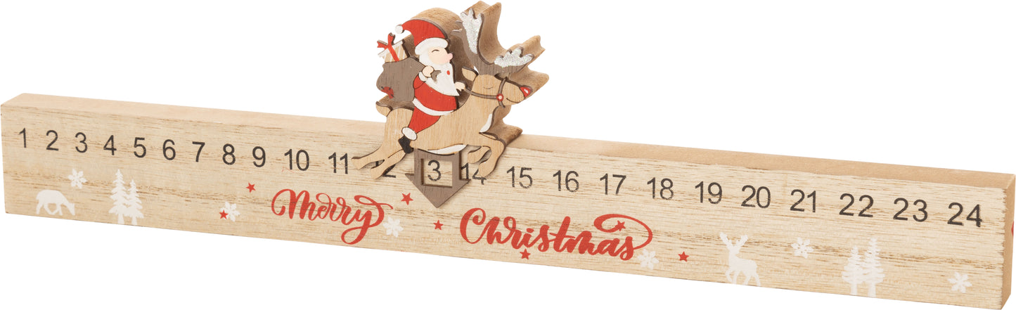 Advent Calendar - Printed Wooden Santa (Movable)