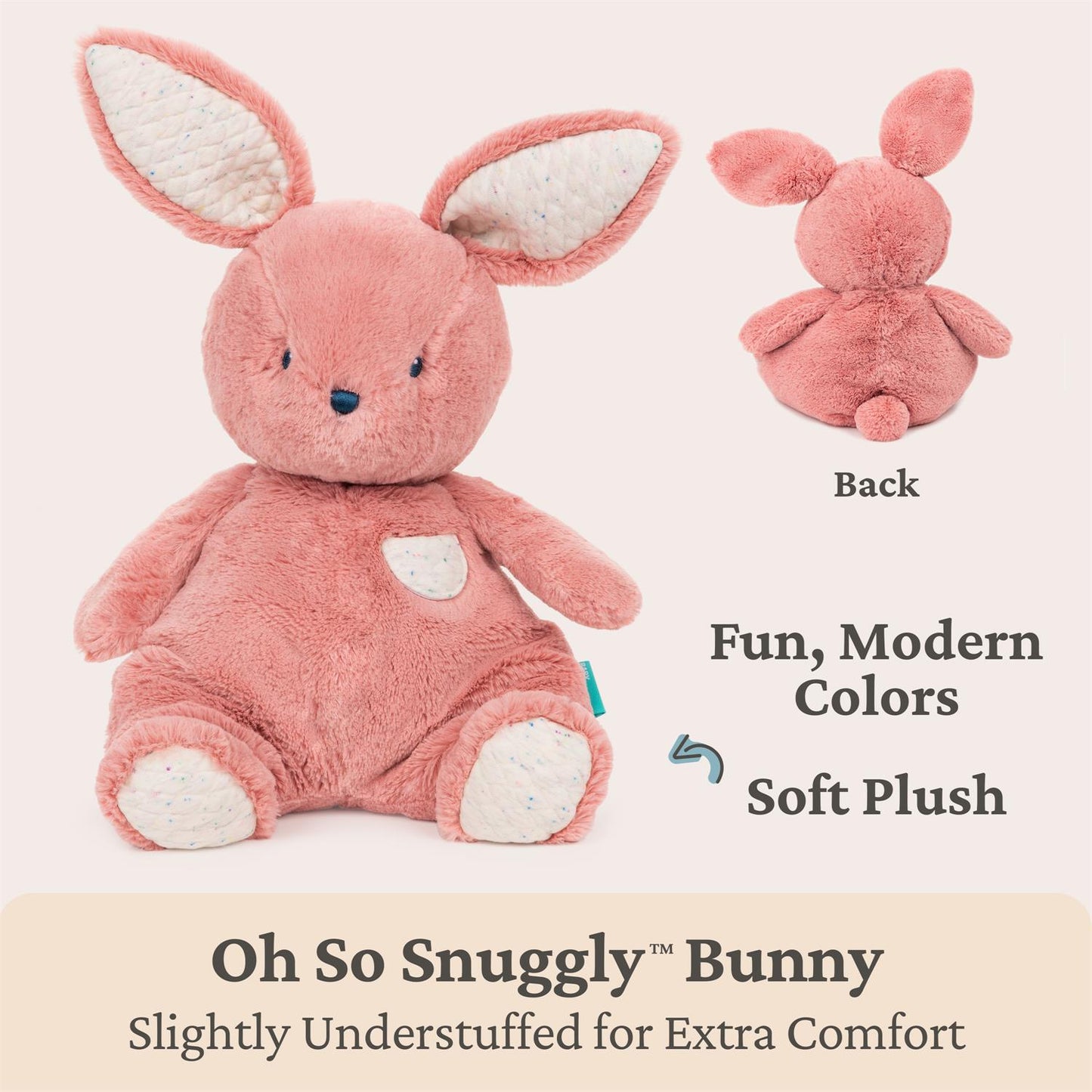 Plush Oh So Snuggly Bunny Pink 12.5"