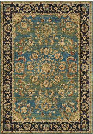 Mardi Gras Promenade Rug Aqua 5'3" x 7'1"