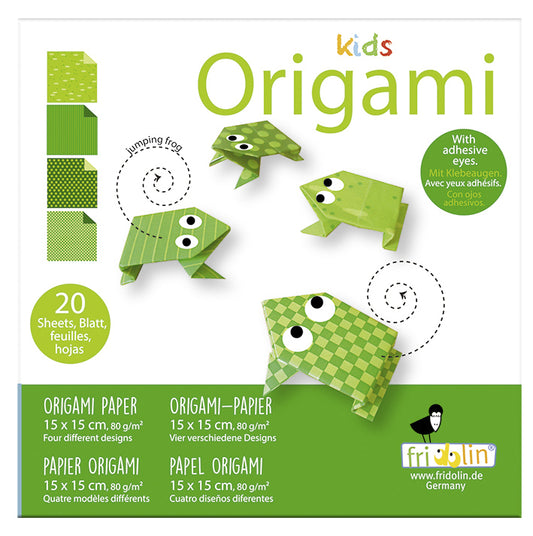 Kids Origami 15cm x 15cm Frogs