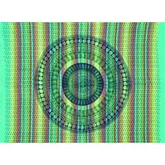 Tapestry Full Size Overprint Madras Circle Bagru Green