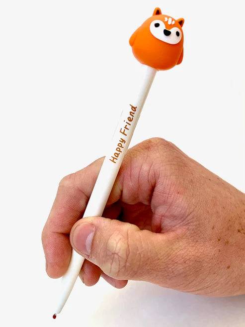 Gel Pen Happy Friends (Giraffe, Cow or Fox) Retractable (Sold Individually)